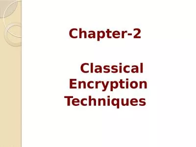 Chapter-2    Classical Encryption