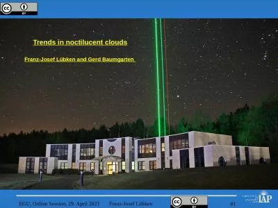 # 1 Trends in  noctilucent