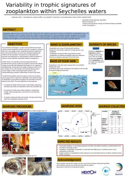 Variability in trophic signatures of zooplankton within Seychelles waters