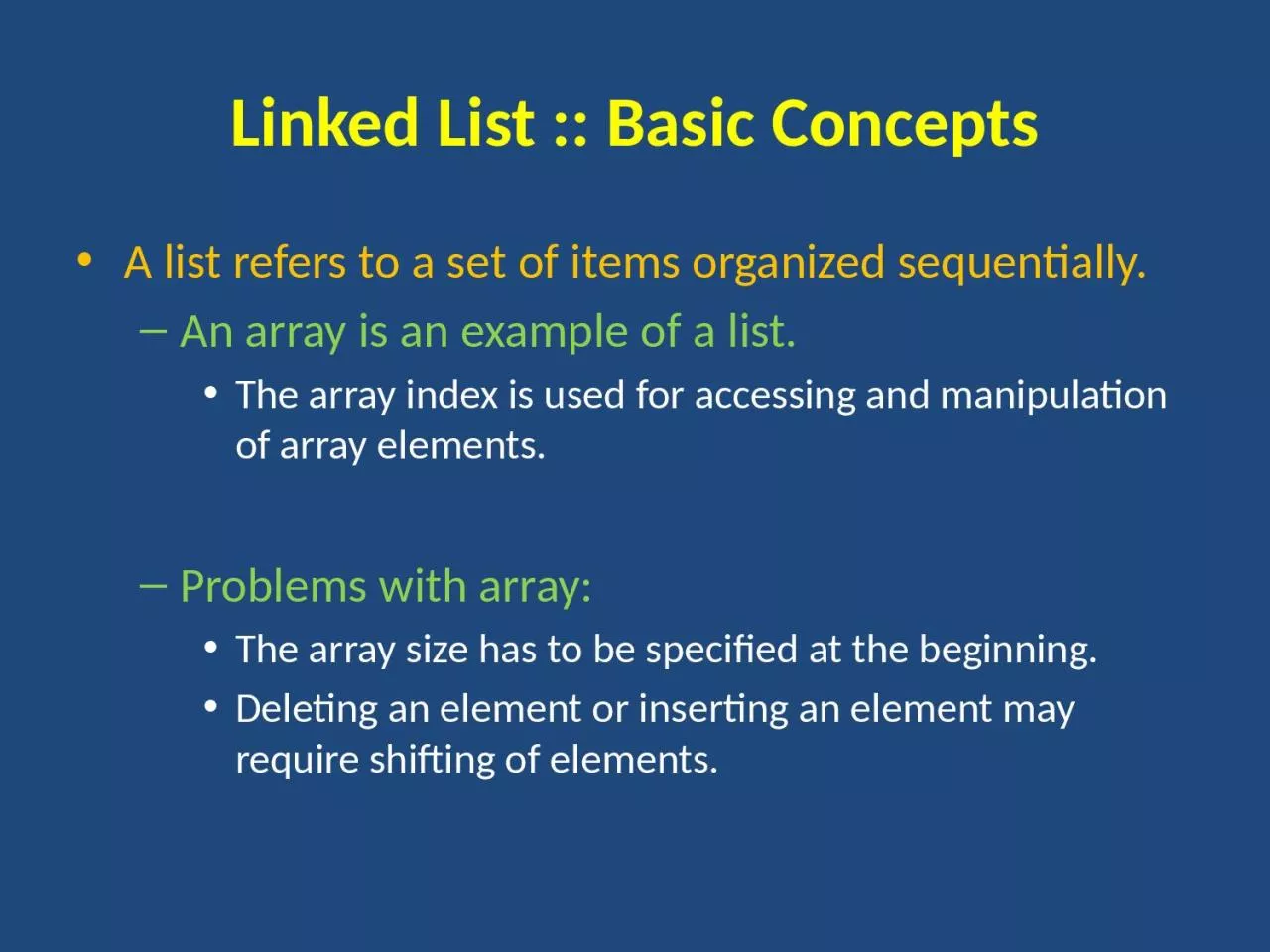 PPT-Linked List :: Basic Concepts