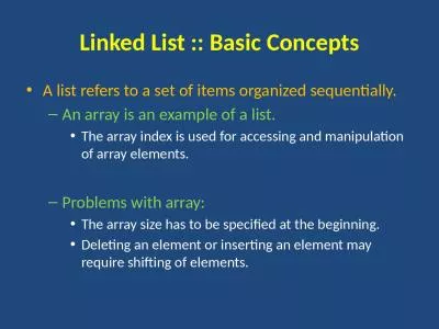 Linked List :: Basic Concepts