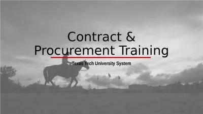 Contract & Procurement Training
