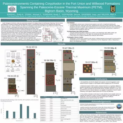 Early Paleogene nonmarine strata are extensively exposed in the Bighorn Basin of northwestern Wyom