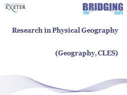 Research in Physical Geography