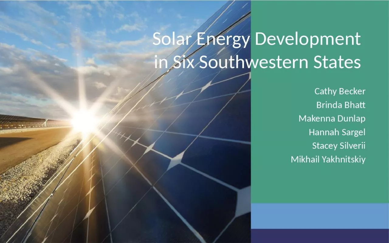 Solar Energy Development