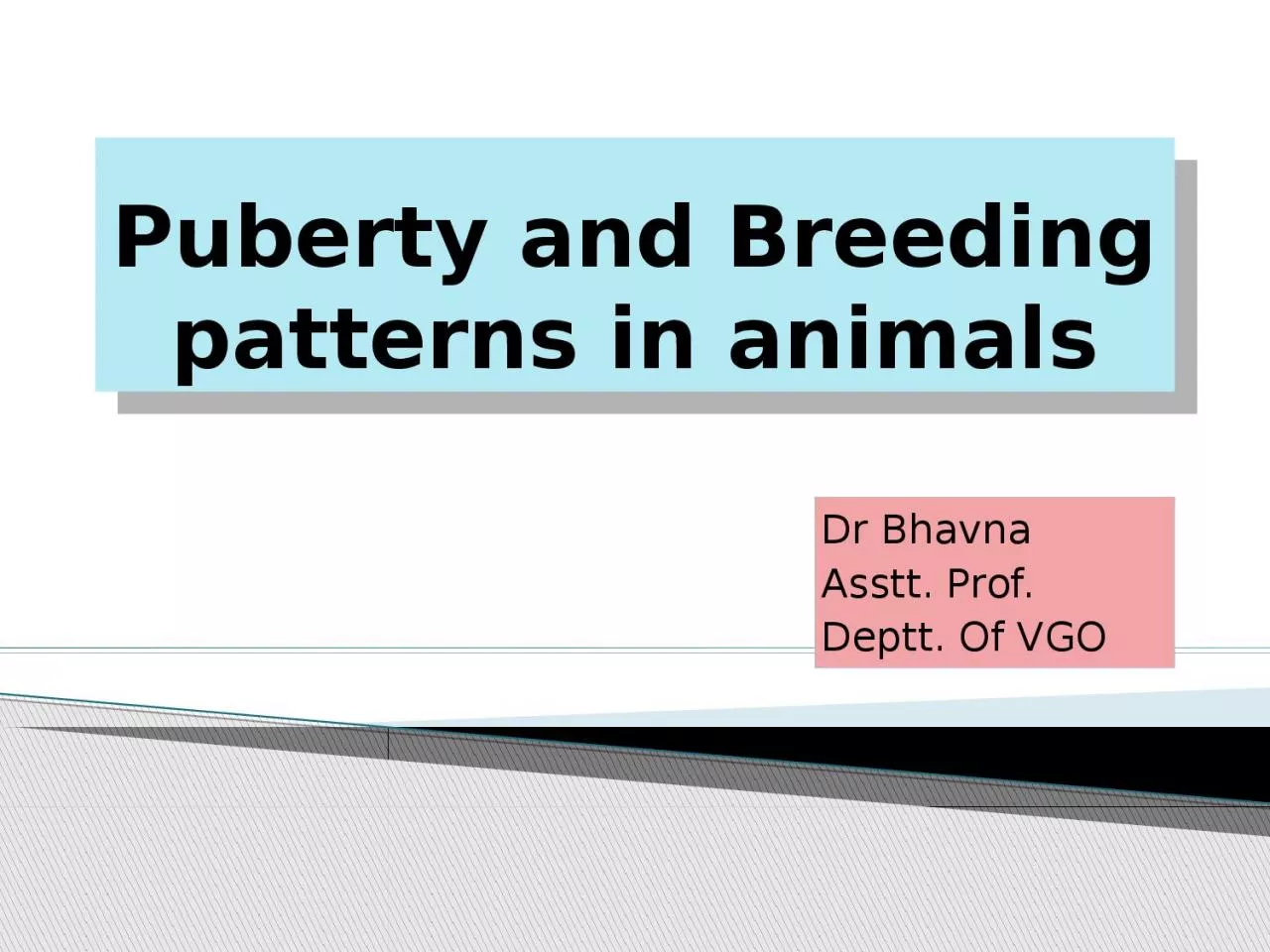 PPT-Puberty and Breeding patterns in animals