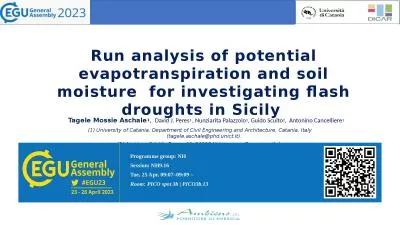 Run analysis of potential evapotranspiration and soil moisture  for investigating flash droughts in