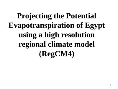 Projecting the Potential Evapotranspiration of Egypt using a high resolution regional