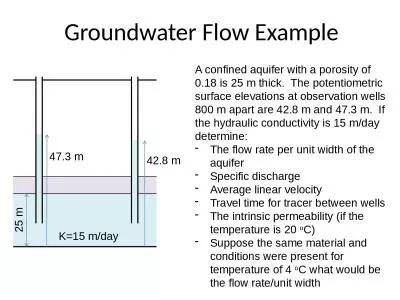 Groundwater Flow Example