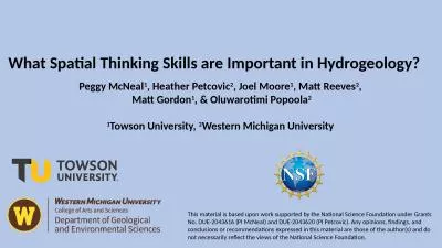 What Spatial Thinking Skills are Important in Hydrogeology?