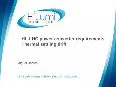 HL-LHC power converter  requirements