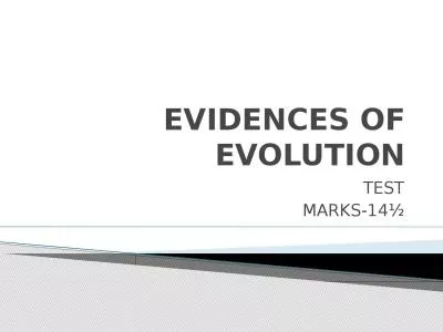 EVIDENCES OF EVOLUTION TEST