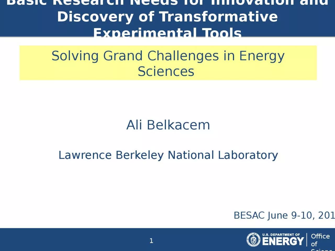 PPT-Solving Grand Challenges in Energy Sciences