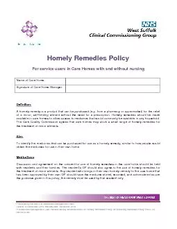 Homely Remedies Policy