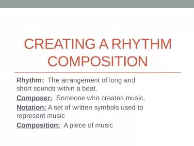 Creating a Rhythm composition