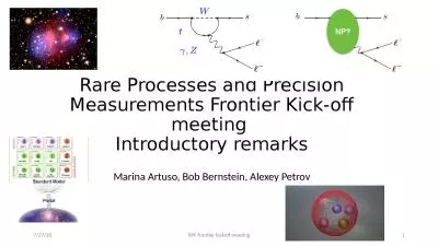 Rare Processes and Precision Measurements Frontier Kick-off meeting