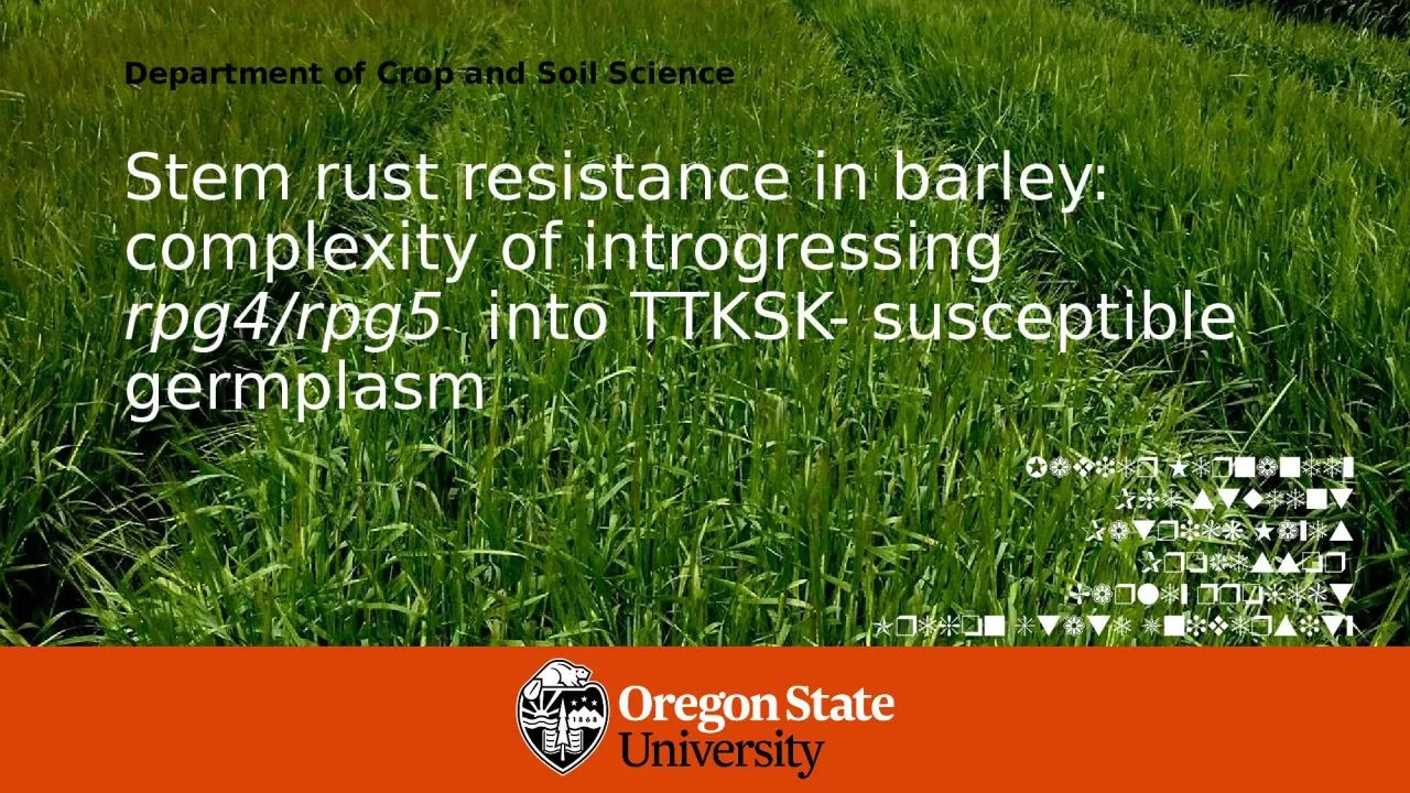 PPT-Stem rust resistance in barley: complexity of