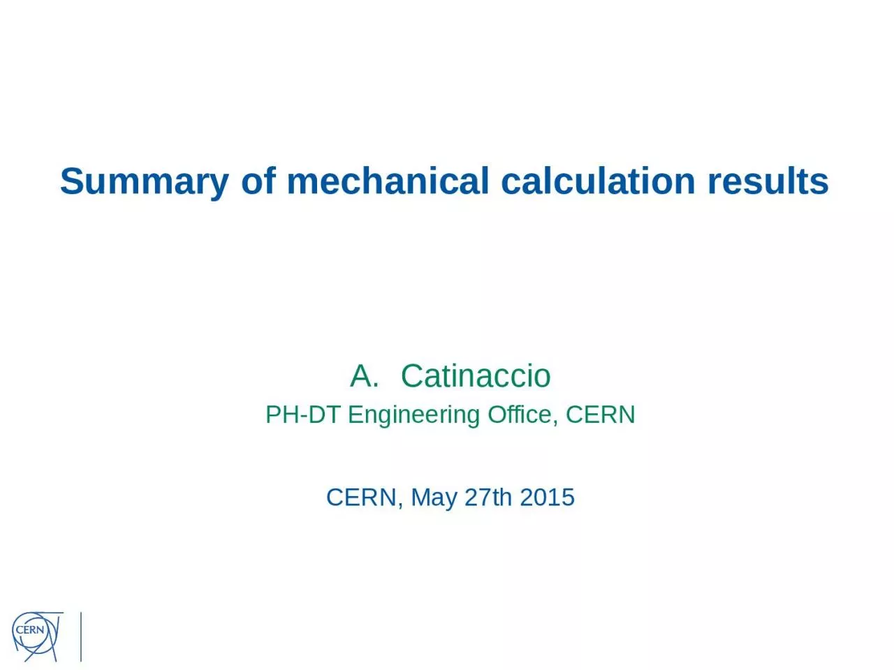 PPT-Summary of mechanical calculation results