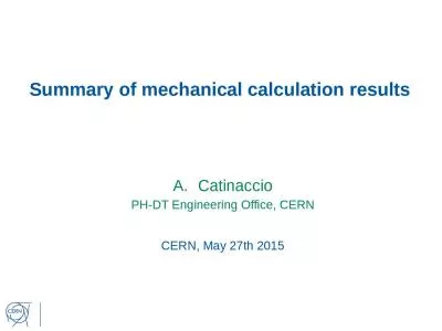 Summary of mechanical calculation results