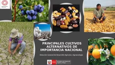 PRINCIPALES CULTIVOS ALTERNATIVOS DE IMPORTANCIA NACIONAL