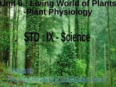 Unit 6 : Living World of Plants