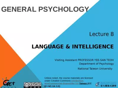 Lecture 8 Language & INTELLIGENCE