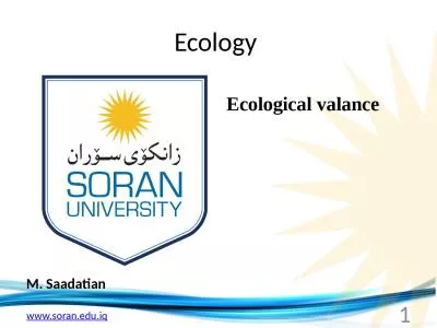 Ecology  M.  Saadatian Ecological valance