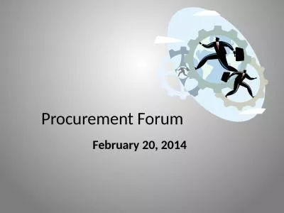 Procurement Forum February 20, 2014