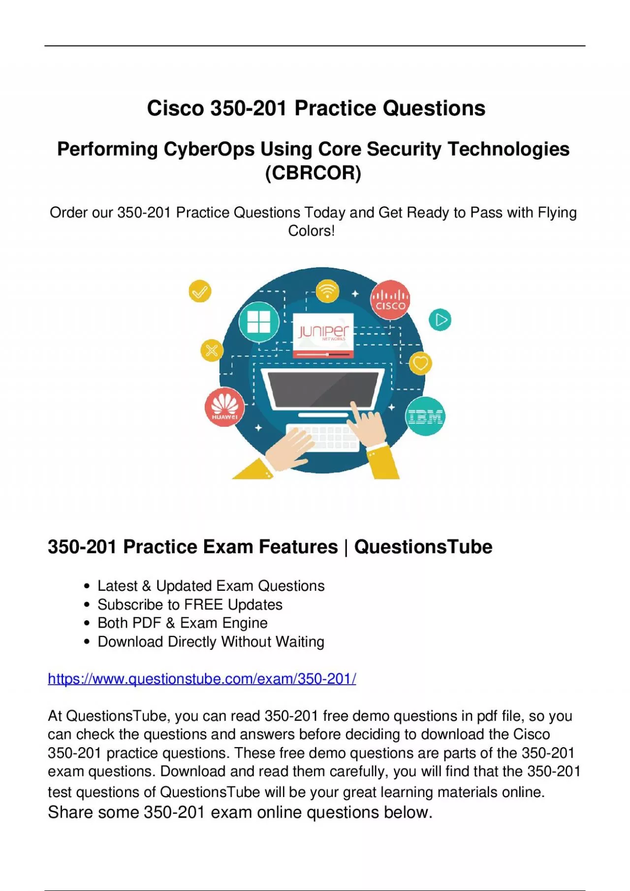Actual Cisco 350-201 Exam Questions - Your Pathway to Quick Success