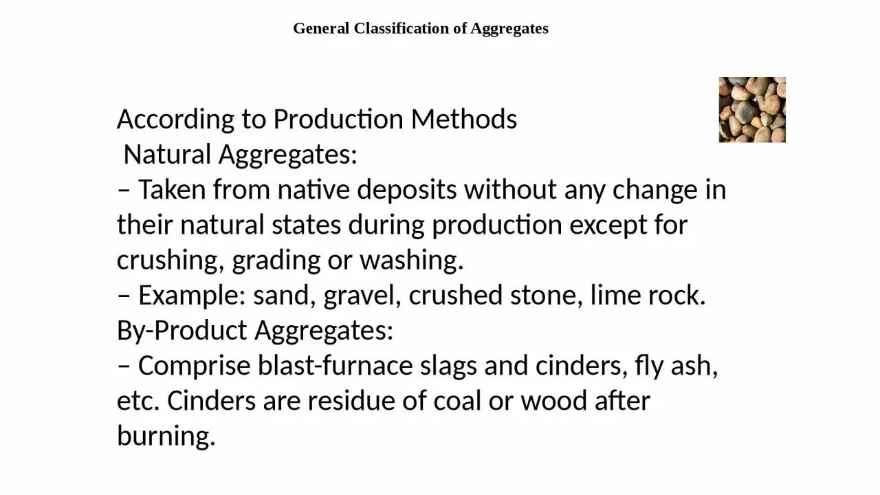 PPT-General Classification of Aggregates