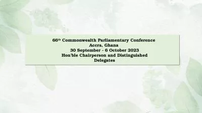 66 th  Commonwealth Parliamentary Conference