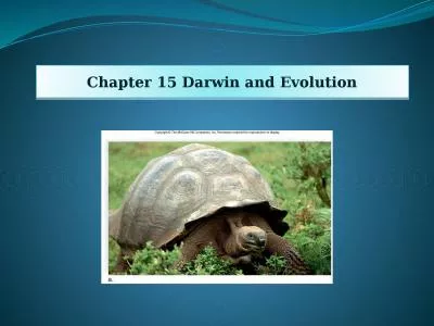 Chapter 15 Darwin and Evolution