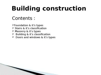 Building construction Contents :