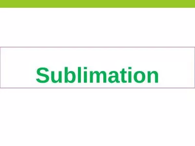 Sublimation Definition