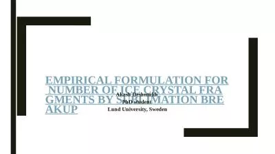 Empirical Formulation for number of ice crystal fragments by sublimation breakup