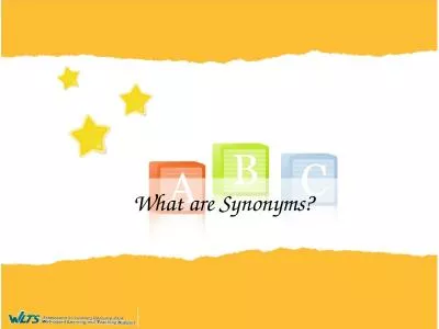 What are Synonyms? 2 Before the lesson…