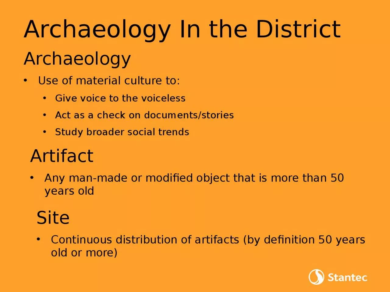 PPT-Archaeology In the District