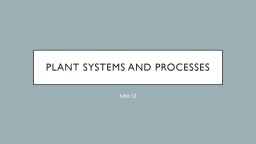 PPT-Plant systems and processes