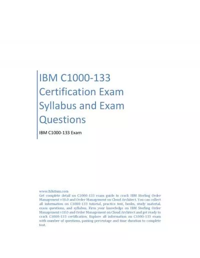 IBM C1000-133 Certification Exam Syllabus and Exam Questions