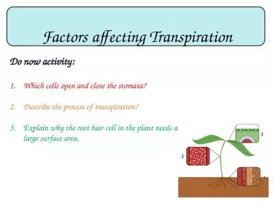 Factors affecting Transpiration