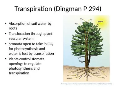 Transpiration ( Dingman  P 294)