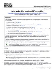 Nebraska Homestead Exemption Information Guide, February 9, 2015, Page