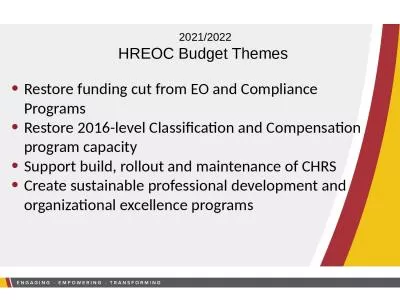 2021/2022 HREOC Budget Themes