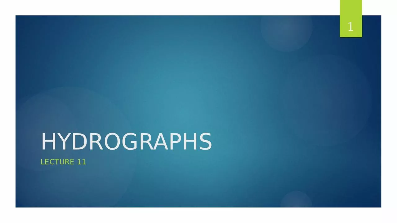 PPT-HYDROGRAPHS LECTURE 11 1