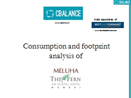 Consumption and footprint analysis of