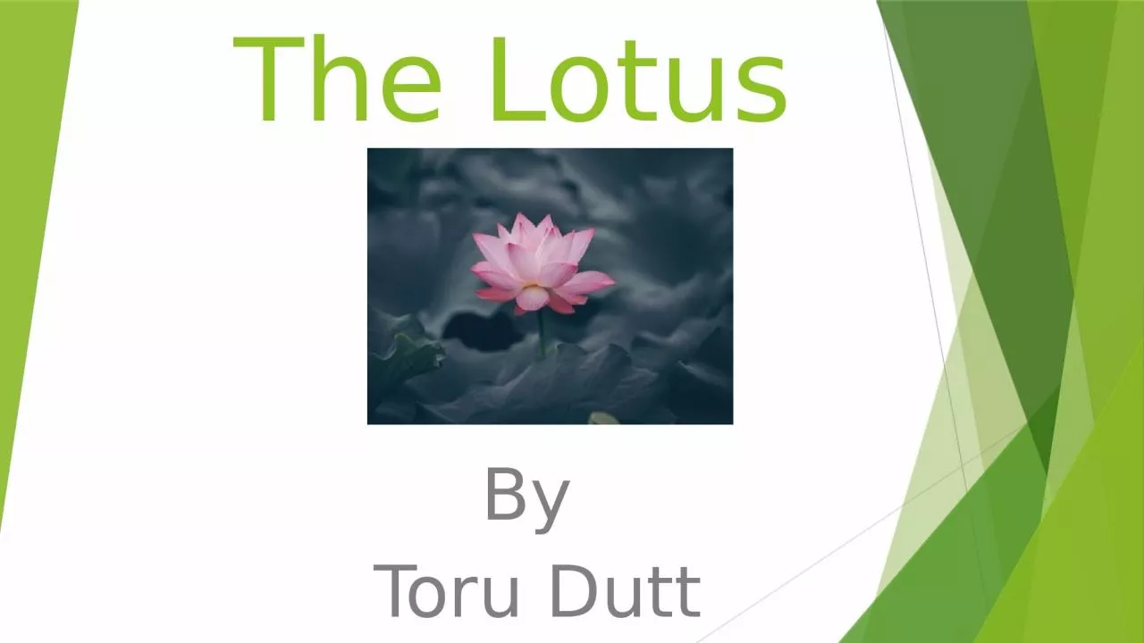 PPT-The Lotus By Toru Dutt