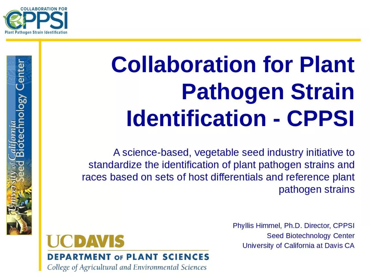 PPT-Collaboration for Plant Pathogen Strain Identification - CPPSI