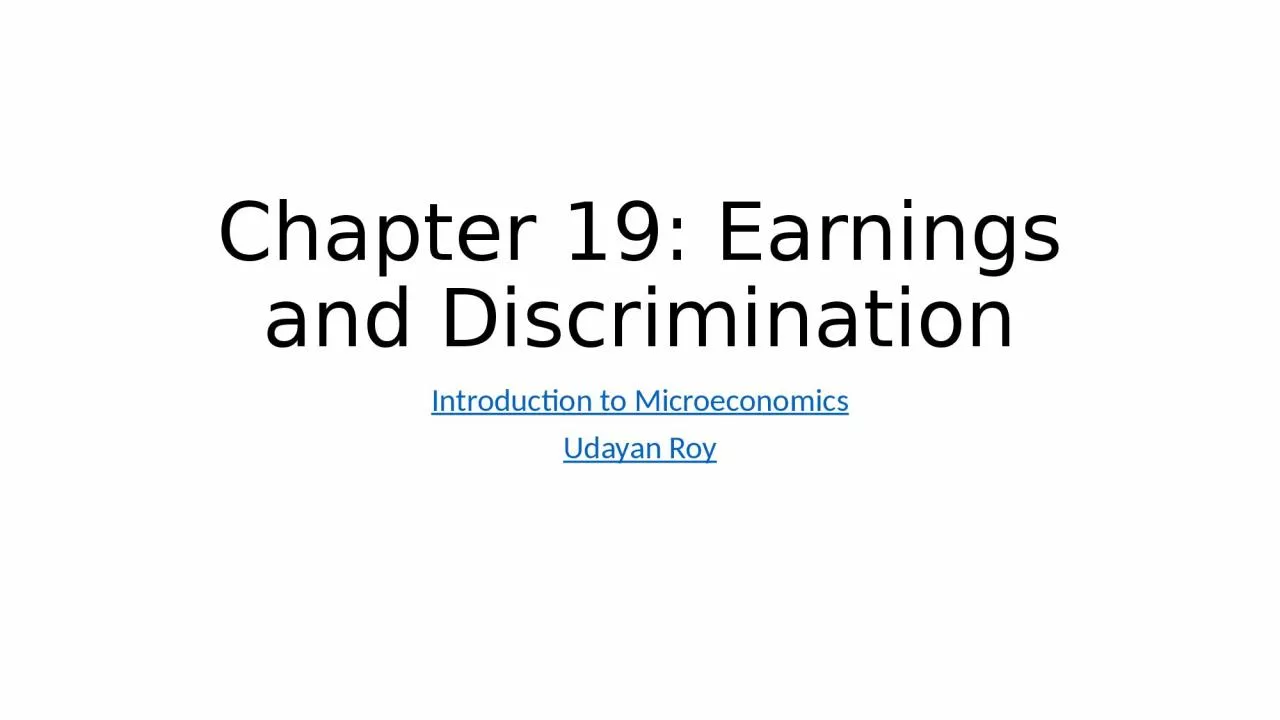 Chapter 19:  Earnings and