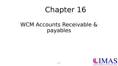 Chapter 16 WCM Accounts Receivable & payables