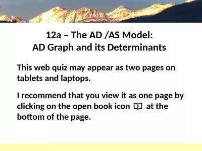 12a – The AD /AS Model: